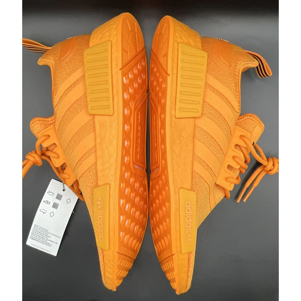 RARE Adidas Originals NMD R1 Shoes Orange Monochrome Boost | Women's Size 7 NEW - Picture 4 of 5